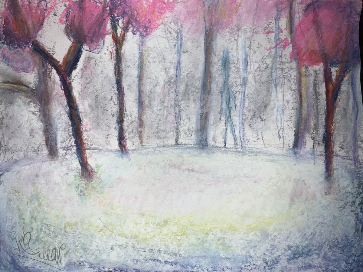 WillowPumpkins's tweet photo. Here’s another soft pastel piece I had to do for another assignment I’m still pretty proud of it! #landscape #softpastels https://t.co/7W8UXykhwJ