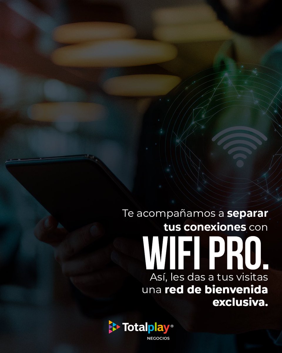 TpNegocios's tweet photo. 📶 Conoce más sobre WiFi Pro de Totalplay Negocios en el link de nuestra bio o llámanos al 800 303 4000.

#MenosCaosMásControl #TotalplayNegocios https://t.co/RzUqGQsQgG