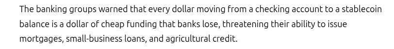 BrewsBitcoin's tweet photo. Cry me a river @BofA_News @Citi @jpmorgan @SenWarren. Everyone in the senate needs to stand up to big banking and their shills and support the Clarity Act, not gut its provisions. What's it like to be a sellout @SenWarren for the banking industry?  Everyone knows that's not how loans are funded anymore, that its just magic money made at the press of a key on a computer.