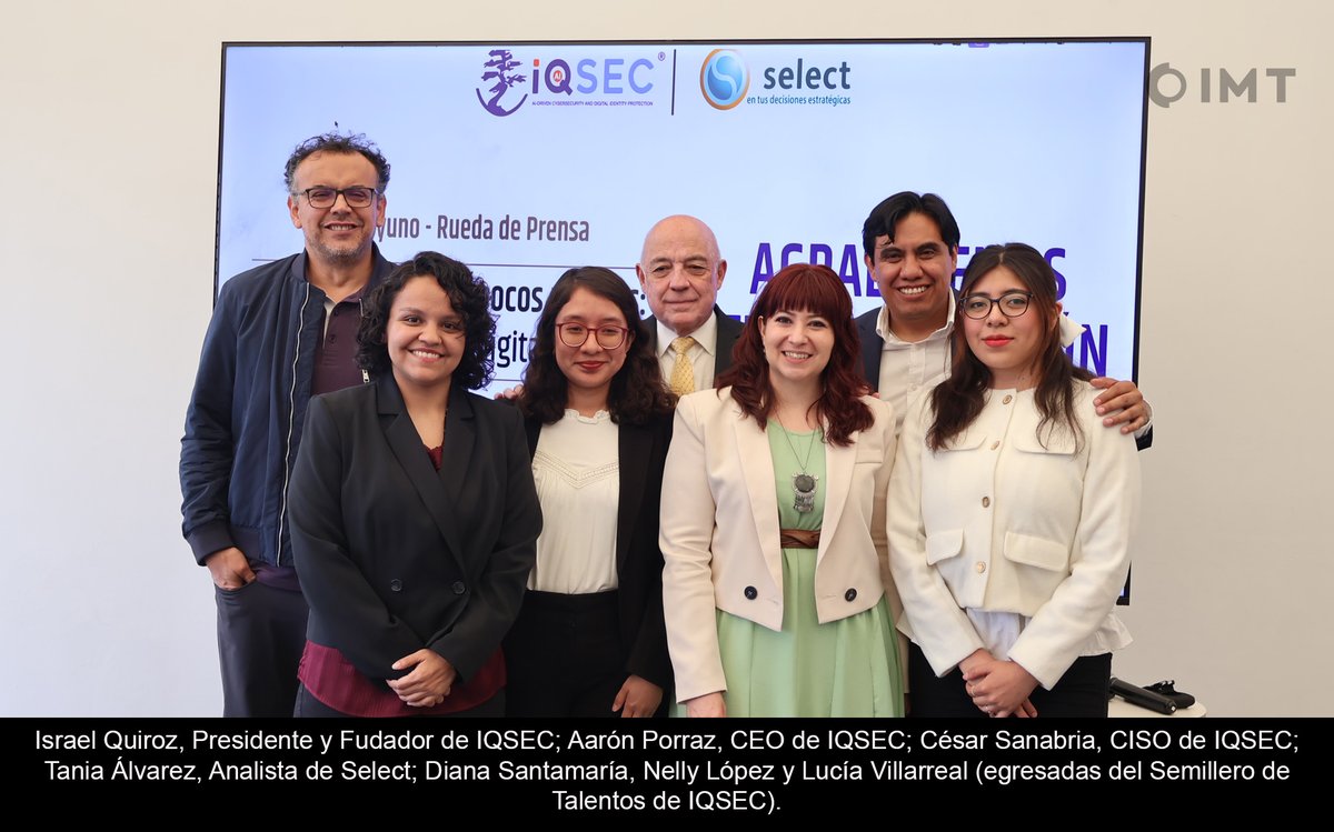IMT_'s tweet photo. @IQsec presentó el programa “Semillero de Talentos”, una iniciativa enfocada en acelerar la formación de especialistas en ciberseguridad y fortalecer la disponibilidad de talento en el país.

📖📲Leer más https://t.co/E3P8Patz8n https://t.co/BNse5ZxsMH