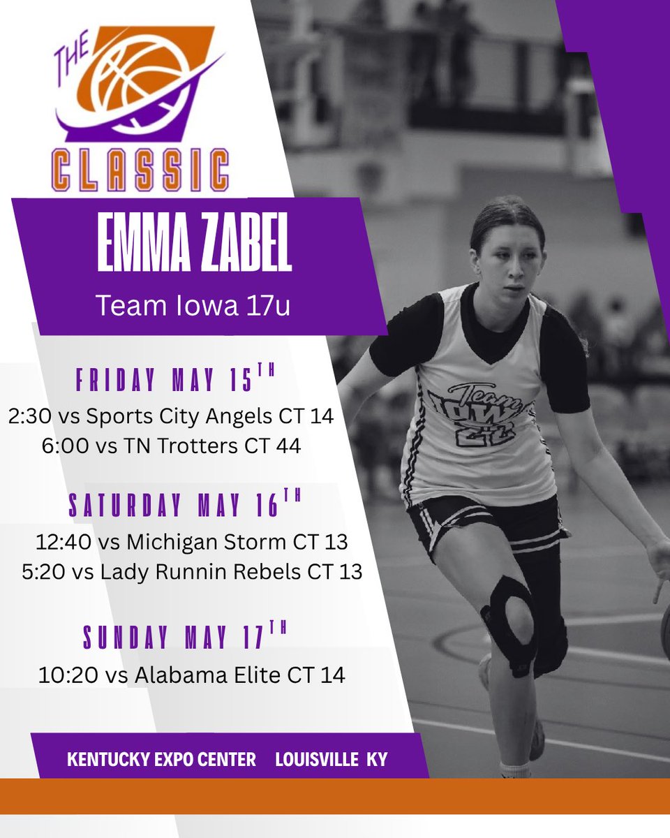 EmmaZabel2027's tweet photo. Come check us out this weekend at The Classic in Louisville! @NCSAwbb @CoachSchollNCSA @TeamIowa17u https://t.co/hFWh2VpeF5