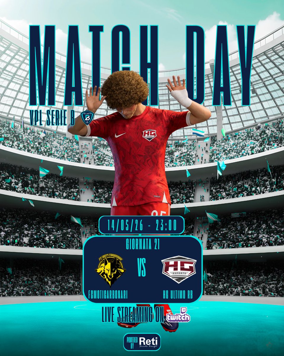 HGEsportsASD's tweet photo. ⚽️Matchday⚽️

🏆@VPGItaly Serie C - 26°Giornata
🆚Club Evergreen ⏰22:40

🏆@VPLItaly Serie B - 26°Giornata
🆚@FCMotiCarbonari ⏰23:00

🏆@PFL_ITALIA Bronze PlayOff - 3°Giornata
🆚@FlonicVFC ⏰23:20

🖥️Live Streaming dalle 22:00 - https://t.co/qWy1xWrZgi https://t.co/snFrlNr5F9