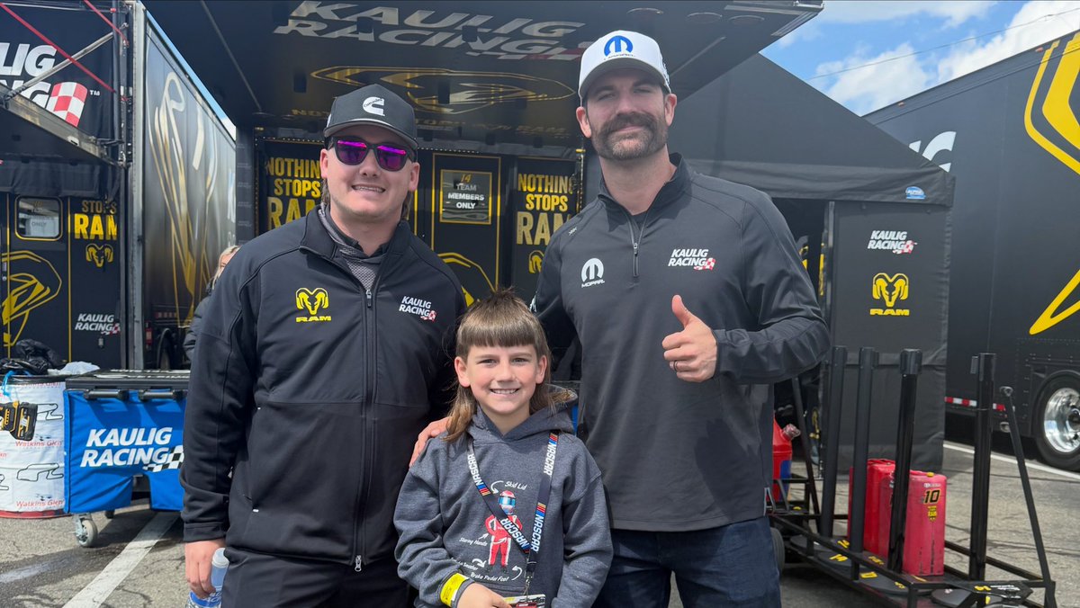 AdamDelGrosso's tweet photo. @03Butterbean I hate to say it, but for the 2nd year in a row, you had the second best mullet in Schuyler County!

Those @Kaulig_Trucks look even sharper in person! @RamTrucks https://t.co/KGV10Oqrxg