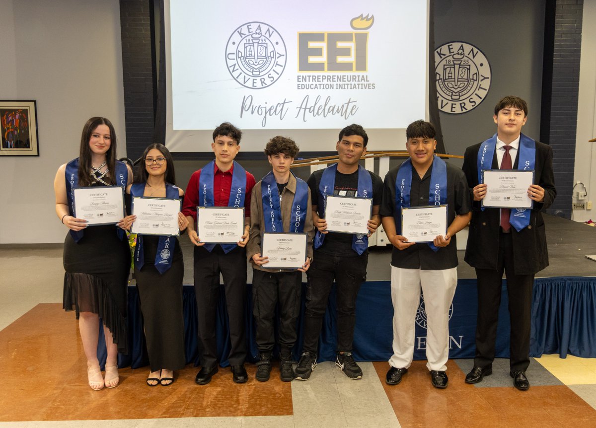KeanUniversity's tweet photo. Congratulations to the high school seniors recognized at the Project Adelante Bridge Crossing Ceremony! We look forward to welcoming 18 of the program's graduates to Kean University in the Fall. Together with our district partners – Plainfield, Clifton, North Plainfield, Perth Amboy and Passaic – we're building brighter futures.
