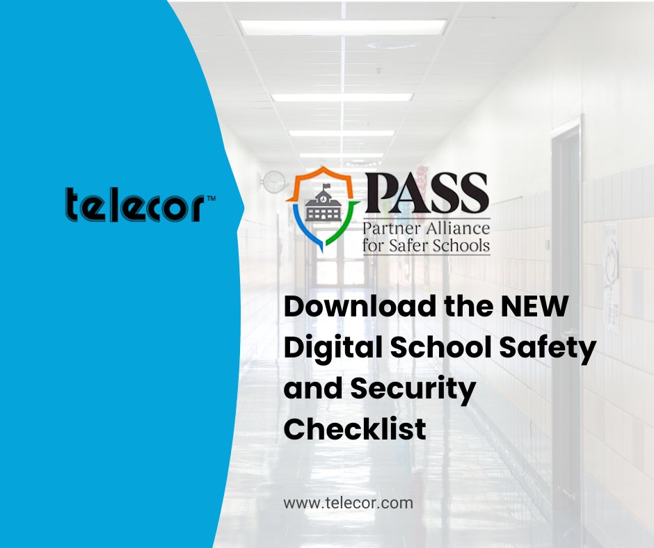 TelecorInc's tweet photo. School safety planning starts with the right questions. Telecor partner @PASSK12 recently released a practical School Security Checklist to help districts evaluate preparedness, communication, emergency response, and campus safety priorities.

If you're planning upgrades, modernization, or reviewing your current systems, this is worth bookmarking.

Download the checklist via our Learning hub by clicking the link under PASS: https://t.co/7aCkeS5UgK #schoolsafety #safeandsound #Telecorready