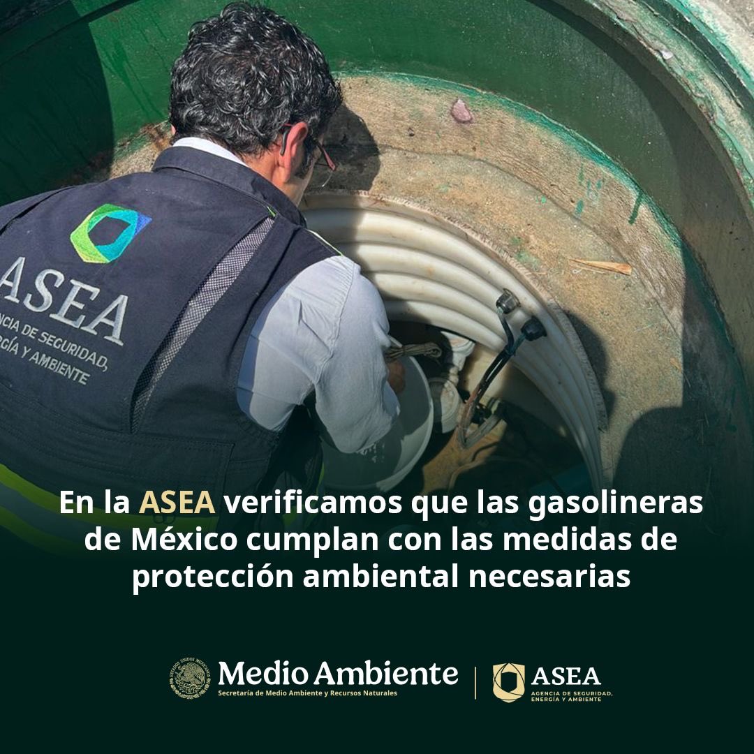 agencia_asea's tweet photo. ¿#SabíasQue todas las gasolineras donde cargas combustible deben tener una autorización ambiental para poder dar servicio? ⛽️🚘

En la #ASEA verificamos que las gasolineras de México cumplan con las medidas de protección ambiental necesarias, respeten las normas de emisiones vigentes, tengan autorización de impacto ambiental. También regulamos y supervisamos la seguridad industrial y operativa.

#SomosASEA
#ASEAenAcción
#SeguridadAmbiental
#ASEAsustentable