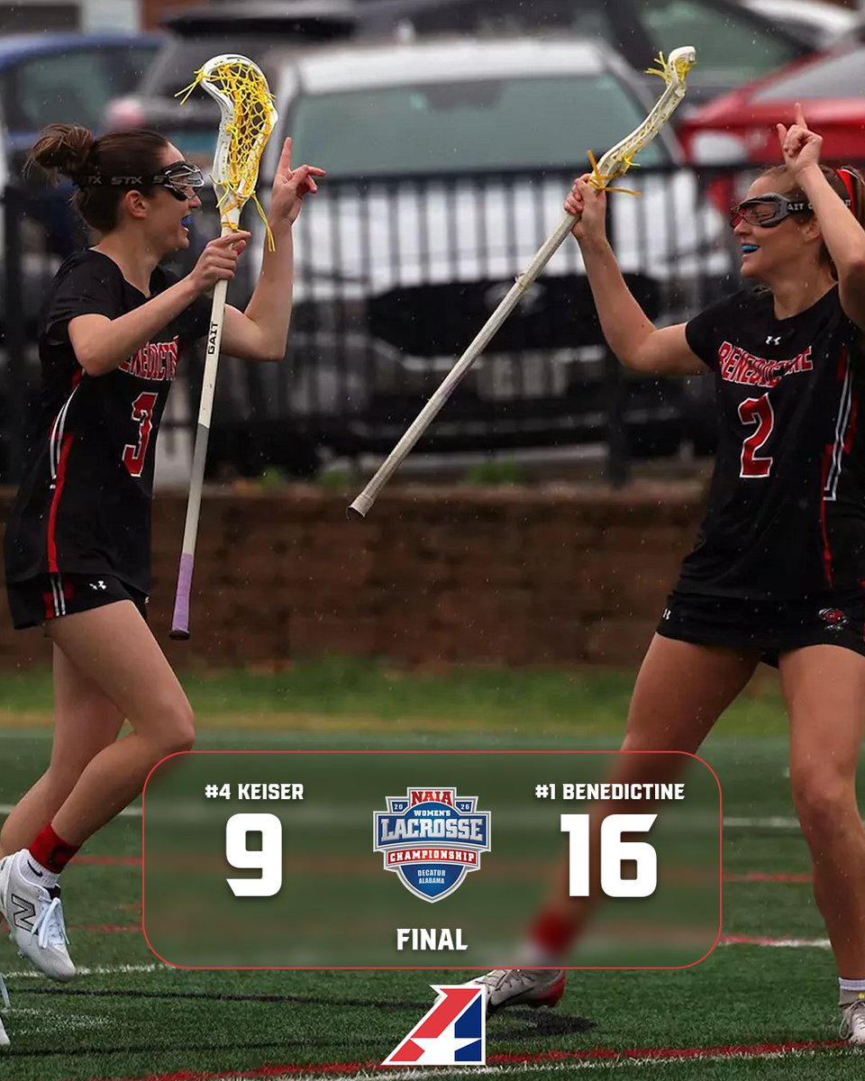 TheHeartConf's tweet photo. W🥍, BACK TO THE CHAMPIONSHIP 🔥

#1 Benedictine defeats #4 Keiser (Fla.) 16-9 in the semifinal matchup. The Ravens look to complete back-to-back titles in the championship game on  Friday, May 15!

#therightwaytoplay | #battlefortheredbanner | #theheartswaytoplay https://t.co/oMZpW9vSoA