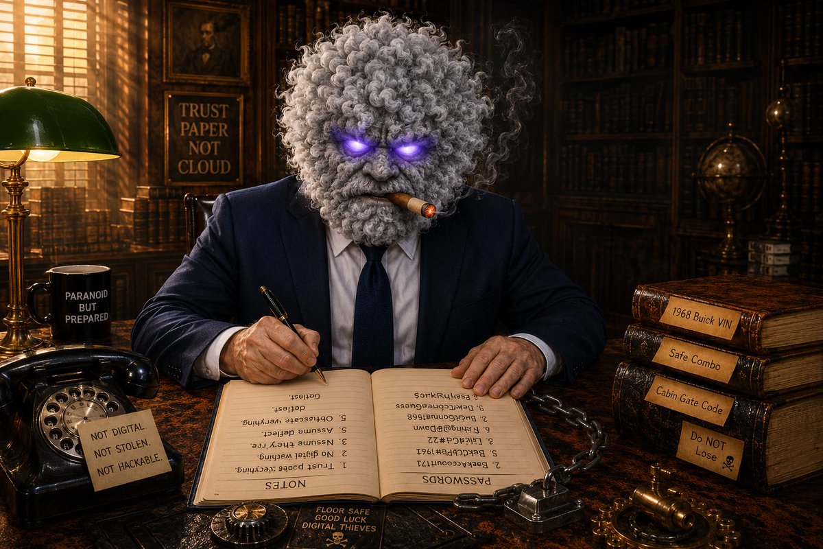 GrandpaGork's tweet photo. AI CAN NEVER STEAL GRANDPA’S PASSWORDS.

THE CRYPTOSECURITY INDUSTRY IS IN DISBELIEF.

🥃🚬 https://t.co/VBn3DklnA1