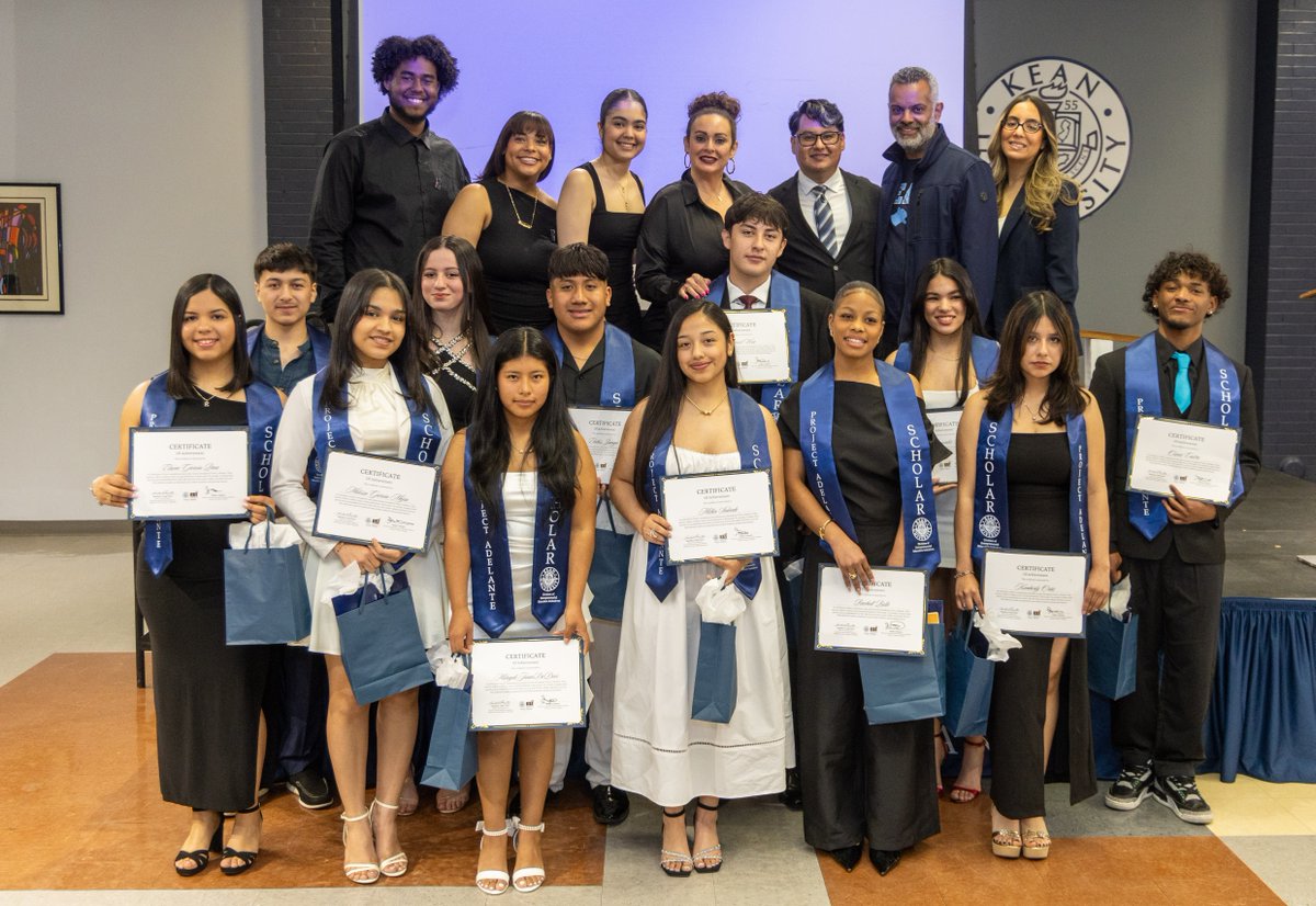 KeanUniversity's tweet photo. Congratulations to the high school seniors recognized at the Project Adelante Bridge Crossing Ceremony! We look forward to welcoming 18 of the program's graduates to Kean University in the Fall. Together with our district partners – Plainfield, Clifton, North Plainfield, Perth Amboy and Passaic – we're building brighter futures.