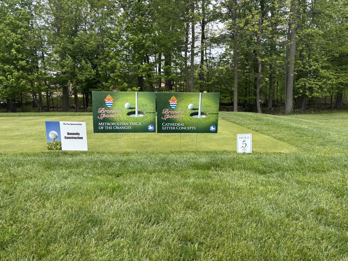 CathedralCorp's tweet photo. A wonderful day on the course at the 20th Annual Golf Outing hosted by the Archdiocese of Newark on May 11th.
Proud to have TJ Wilson and Al Davis representing Cathedral Letter Concepts for a day of fellowship, connection, and support of such an important mission. ⛳️ https://t.co/pSxLyyPrPs