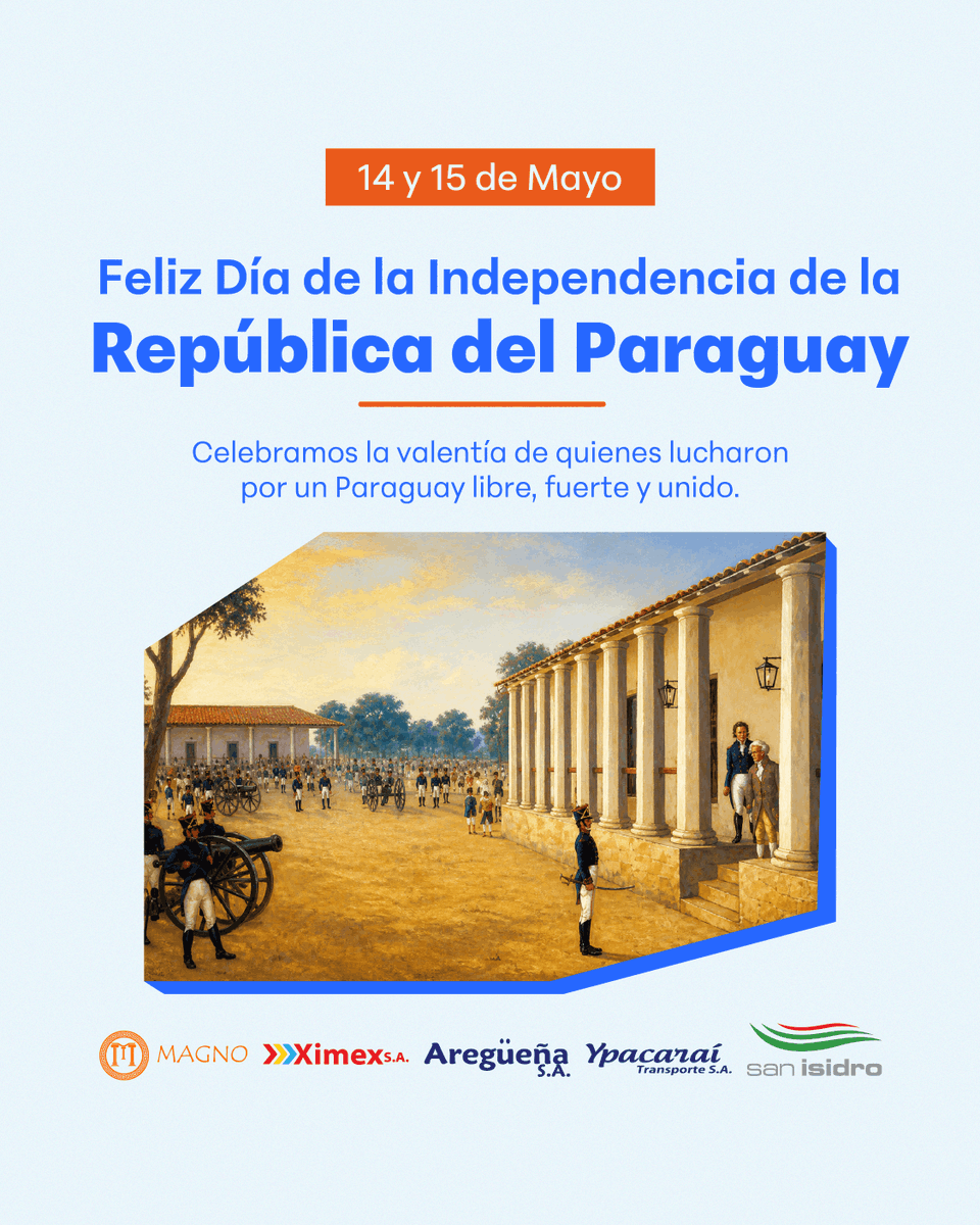 fetram23's tweet photo. Hoy celebramos el valor, la identidad y la libertad que unen a todo un país. 🇵🇾

Que estas fechas nos recuerden la fuerza de nuestra gente y el orgullo de ser paraguayos. ❤️🤍💙

¡Feliz Día de la Independencia del Paraguay!

 #IndependenciaDelParaguay #OrgulloParaguayo #FETRAM 🇵🇾 https://t.co/vzeh00PcTE