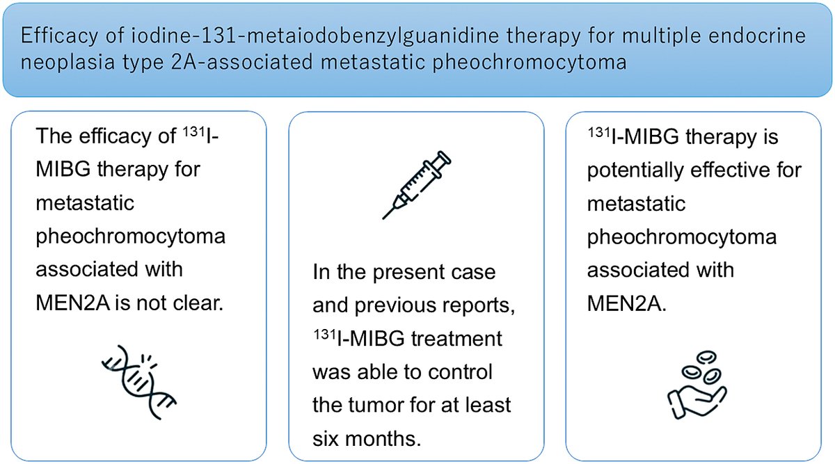 Endocrine_J's tweet photo. [Advance Publication] May 14, 2026
Kentaro Suda et al.
https://t.co/5MRX6f10PB
#Multiple_endocrine_neoplasia_type_2
#Metastatic_pheochromocytoma
#Iodine_131_metaiodobenzylguanidine_therapy https://t.co/T89Ns2PefD