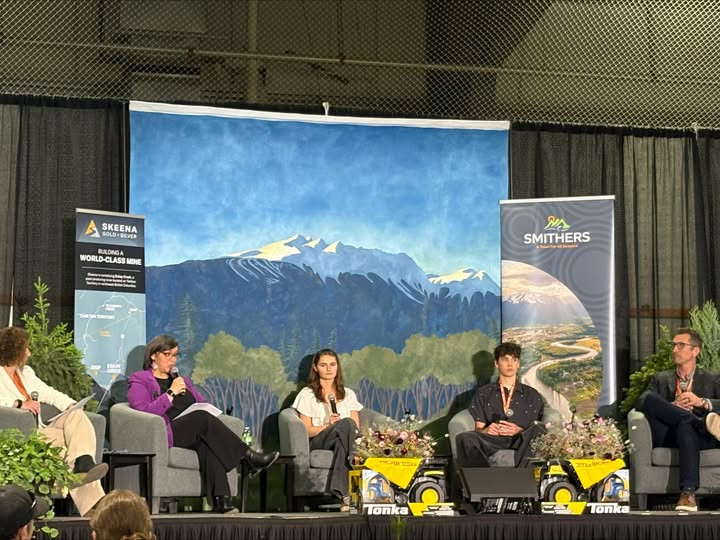 SharonMLA's tweet photo. A group of 26 students were able to experience some of the many career options available in mining while staying overnight on site at the KSM Project.  At Minerals North, we had the privilege to hear from two of the students who attended, along school and mine staff representatives.  A fantastic collaboration between School District 54, Seabridge Gold Inc., parents and students resulting in a great success!
