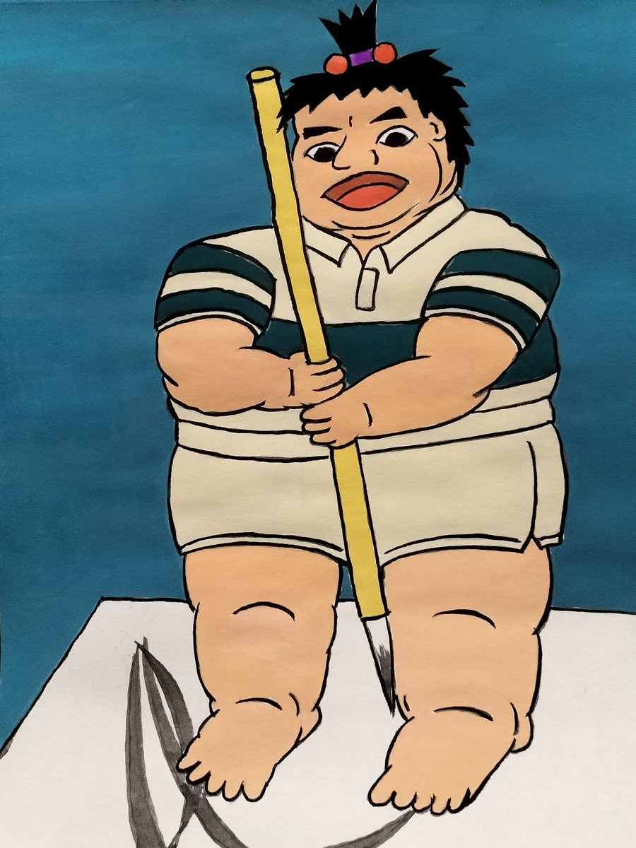 お笑い水墨画本の裏表紙の絵🎨 瑞穂ちゃんにしたのだ🥰
