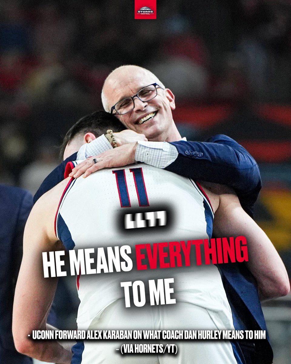StorrsCentral's tweet photo. At the NBA Draft Combine, Alex Karaban talked about how much Coach Dan Hurley means to him:

“He means everything to me. Who he is as a coach, who he is as a person, he’s changed my life. I wouldn’t be here if it wasn’t for him.”

(Via @hornets) https://t.co/FwtEFYhdHx