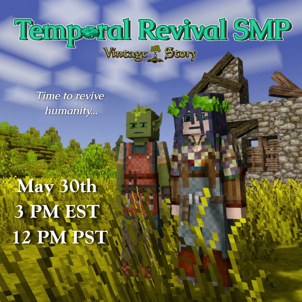 SnackubusVT's tweet photo. I am proud to announce the Temporal Revival SMP ~ a long-term Vintage Story smp ~ 

Server Opens May 30th at 3 PM EST / 12 PM PST 

⚙️60+ Mods from QoL to world exploration and crafting!
⚙️Content and community driven
⚙️New Player Friendly!

Apply below~! https://t.co/VjduskQS0N