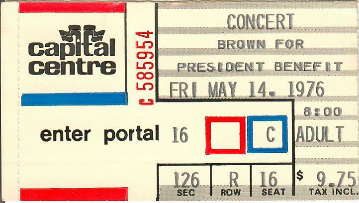 mikeseidel's tweet photo. 50 years ago I attended my favorite 70s concert benefiting Jerry Brown's presidential campaign. The Eagles including Joe Walsh + Linda Ronstadt, Dan Fogelberg &amp; Jackson Browne played from 8 PM - 12:50 AM.  $9.75 = $57.06 today.  Ticket prices have way outpaced inflation! https://t.co/mPzJjnr2jB