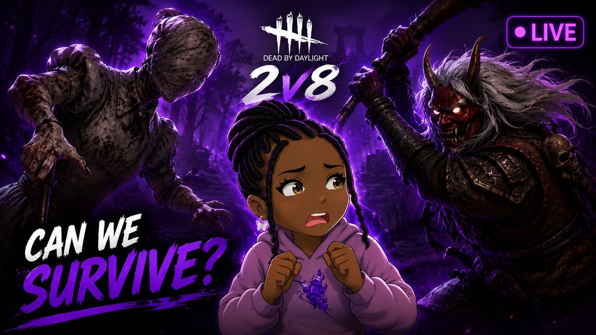 Purpilicous13's tweet photo. 🩸🔥 LIVE NOW 🔥🩸Jumping into Dead by Daylight 2v8 for nonstop chaos, terrifying chases, and DOUBLE killer madness 👀💀Love &amp; Kisses #DeadByDaylight #DBD #DeadByDaylight2v8 #HorrorGaming #LiveStream #Gaming #YouTubeGaming https://t.co/ottOEdUE1q