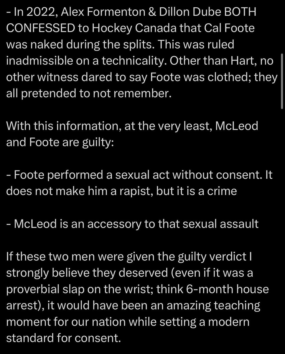 WeBelieveEM's tweet photo. @puckempire Hart lied on the stand. He committed perjury and helped Cal Foote and Michael McLeod escape justice. Win or lose, he will always be a scumbag https://t.co/410m70ABUL