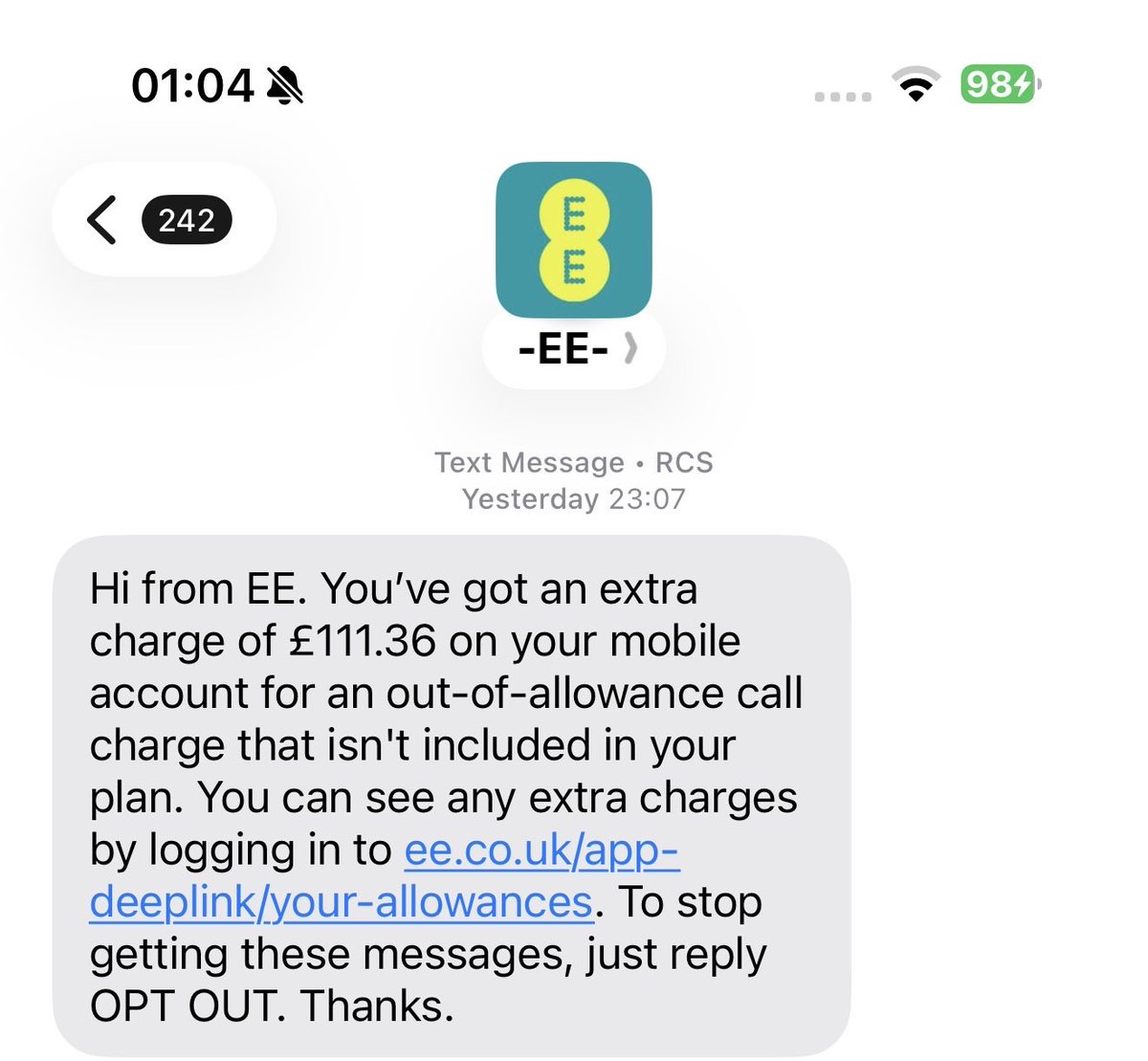 GillianMAuthor's tweet photo. @EE what is this? Trying to find my extra charge and your website just times out. https://t.co/EoXTvPie4a