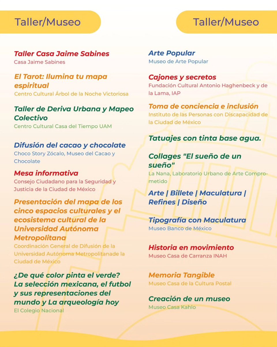 map_mexico's tweet photo. ¡Este #findesemana celebraremos los museos en Monumento a la Revolución!🥳
Acompáñanos en la 4a Feria de los Museos del Centro Histórico #CDMX.
👉¡Tendremos talleres increíbles por cada museo!
📆Domingo 17 de mayo | 11 a 17 h
🎟#EntradaLibre 
 #DIM2026 https://t.co/AzjIsdizFF
