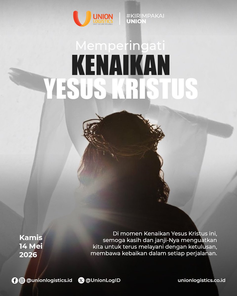 UnionLogID's tweet photo. Di momen Kenaikan Yesus Kristus ini, semoga kasih dan janji-Nya menguatkan kita untuk terus melayani dengan ketulusan, membawa kebaikan dalam setiap perjalanan. https://t.co/bWsvARaKlG