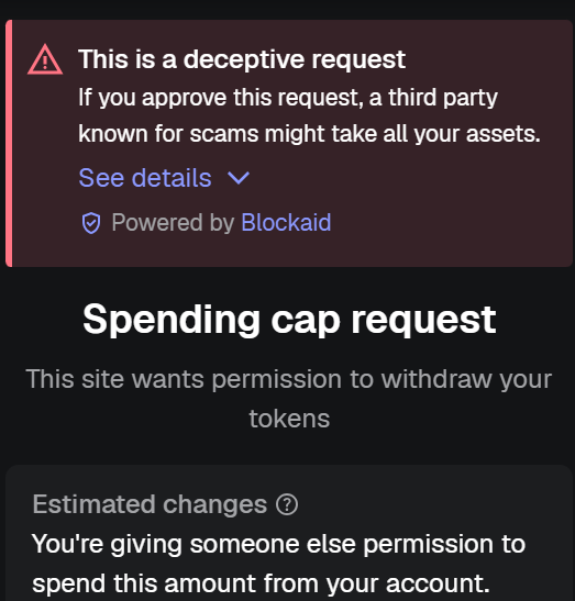 themaniacmatt's tweet photo. @BlackholeDEX is this a known issue that blockaid has @BlackholeDEX down as a scam? https://t.co/JyH5k0rMJR