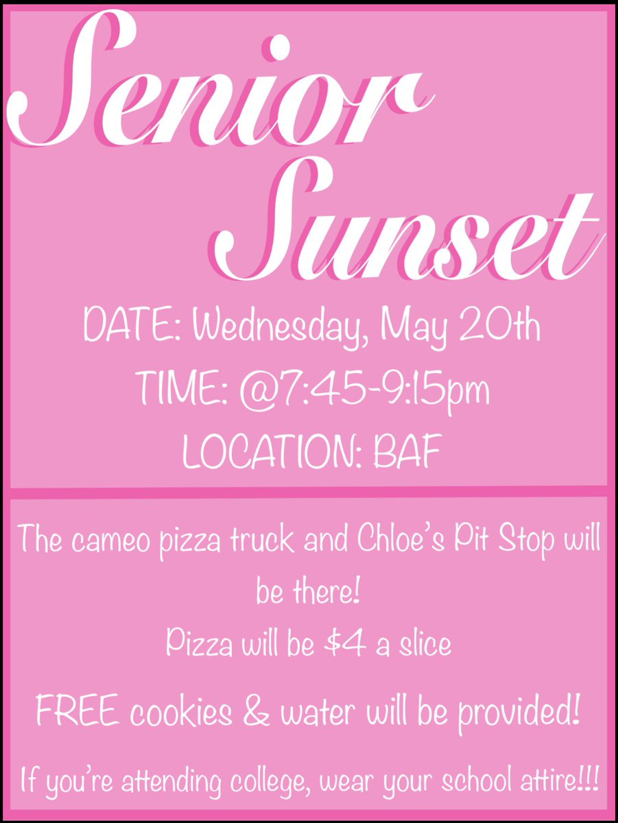BHS_Red_Reign's tweet photo. Don’t forget a blanket, a sign &amp; camera for pictures!!!
Also remember tomorrow is senior sign-out during Clash of Classes🎓🎊😢
@bcsredmensports @BCSRedmen https://t.co/KT4VX6o4W9