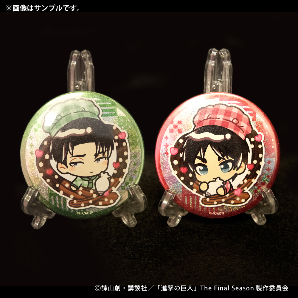 激レア　リゼロ　キラキラ　マカロン.イチゴver 缶バッジ ⚠️受注限定商品⚠️ TVアニメ『#進撃の巨人』 キラキラ缶バッジ付き