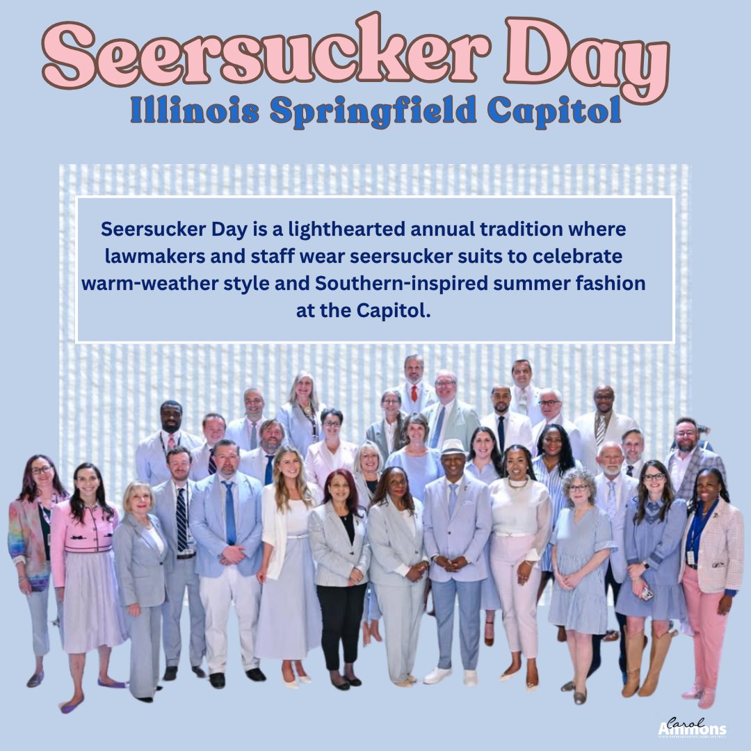 StateRepAmmons's tweet photo. Summer’s coming 🌞 Had a fun and fashionable time at the Capitol for Seersucker Day! https://t.co/1a7xrw6ypp