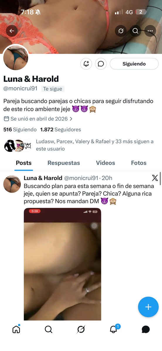 EligioFz18's tweet photo. Buenas noches comunidad
Pasamos a reportar este usuario, asumimos que se hace pasar por pareja. Nos habló propuso,compartió fotos, hablando como si fuera la mujer y cuando solicitamos audios nos dejó en visto y ya no responde
#swmed
#swingermed https://t.co/nr8kl8TWgu