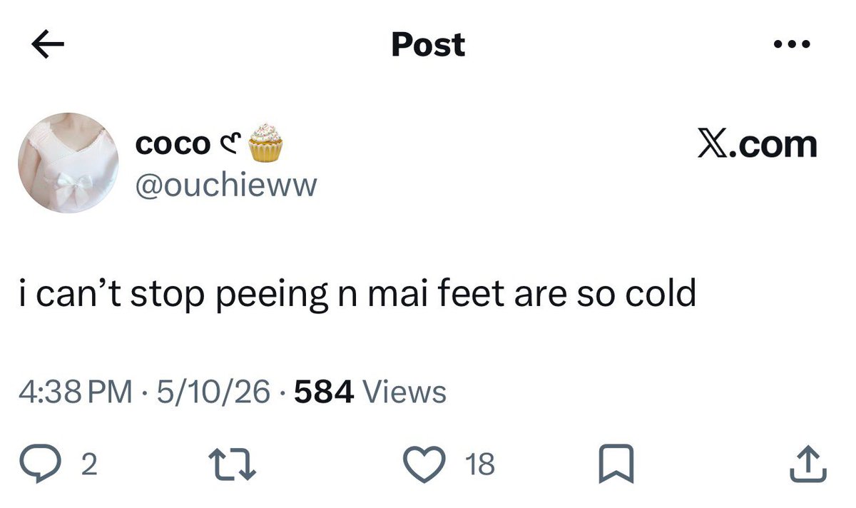cocozempic's tweet photo. Update: Coco admits to having a UTI. We strongly urge her to get on some suppositories. https://t.co/qP0sRPjP3U