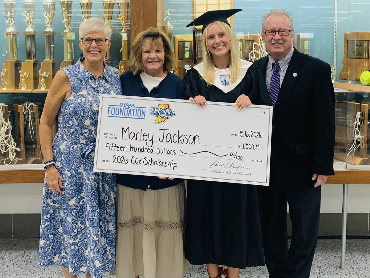 cox_bobby's tweet photo. We are honored to present our third @IHSAAFoundation scholarship to Marley Jackson of Edgewood High School.  A golfer and tennis player along with being a high academic achiever. She will study at @IndianaUniv in business. @IHSAA1 #investinginouryouth https://t.co/xjFcrNtXwE