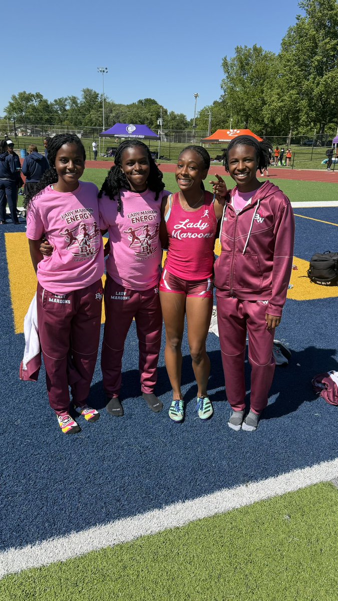 BWGirlsTrack's tweet photo. Lady Maroon 4x100 punched their ticket to the Illinois State meet

@BWestAthletics 
@EyeTeachSpeed https://t.co/n5thzkoKSE