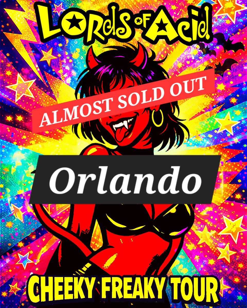 RealLordsOfAcid's tweet photo. ⚠️ LOW TICKET WARNING ⚠️

Orlando and Tampa are almost sold out.
Don’t wait until they’re gone.

Tickets @ https://t.co/GofqqUy6VC https://t.co/KIdKRblGdi