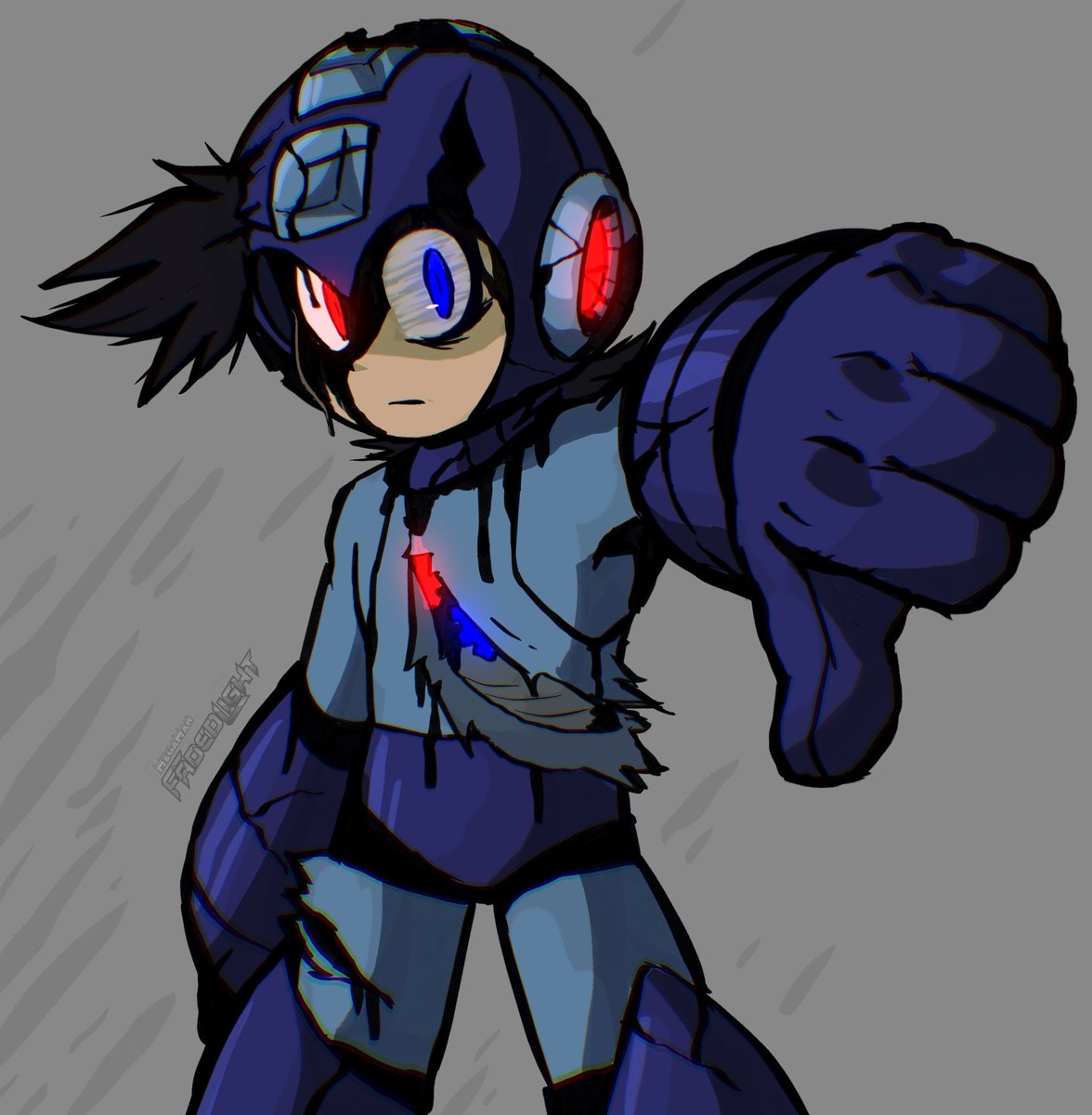 FadedLightAU's tweet photo. Thumbs down 
#megaman #fadedlight https://t.co/QewSd3SX2v