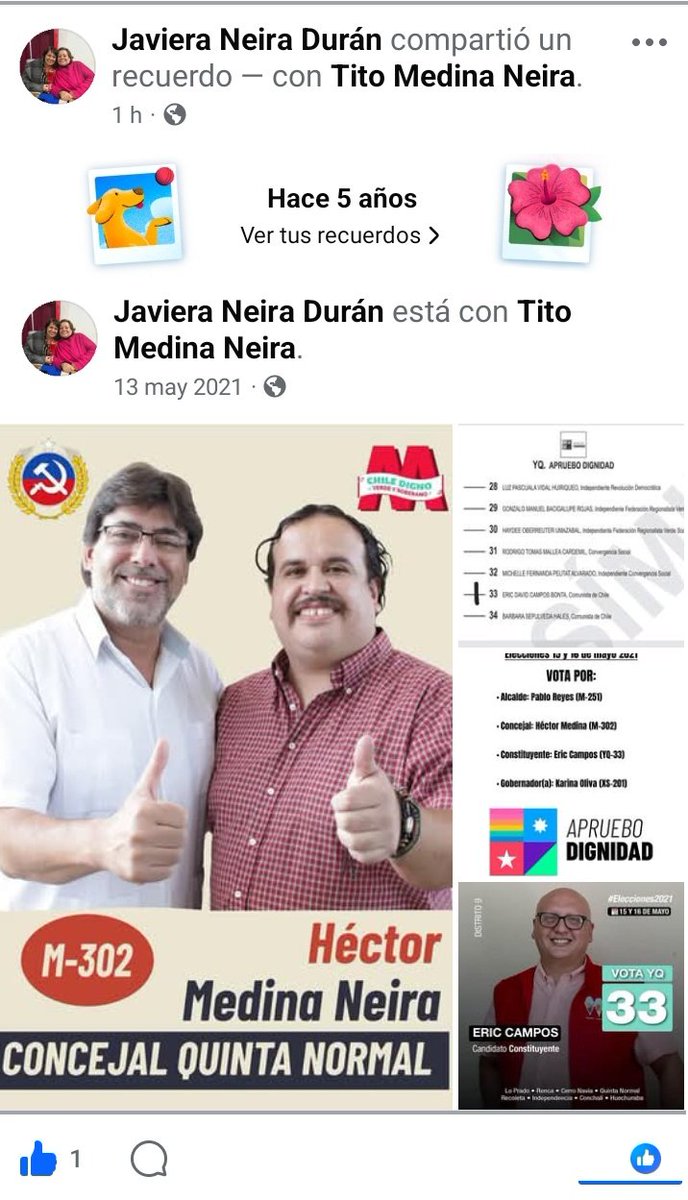 titomedinaneira's tweet photo. Mi mamá @javieraneiraPC me envía este recuerdo, parte de la lucha que hemos dado, por nuestro Pueblo https://t.co/fCzQVjzDOu