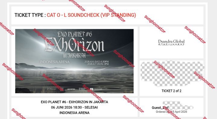 sunghoonator's tweet photo. wts exo: exhorizon in jkt day 1

• 1 tix section o-l 
• payment 14.07
• 7.000.000 nett

wtt cat 2/4 (day 1/2) + 💰

✅ proof ticket 
✅ move wa/ig
✅ others

sistem payment: next tweet

t. wts wtt wtb exo in jakarta day 1 2 cat o-l exhorizon #exo #exhorizon #jakarta https://t.co/WjC678I6QF