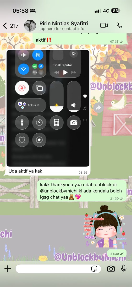 fireywork's tweet photo. aku kasih rekomendasi unblock imei only 100k-an cuma di ka michi yaa!😍
proses fast, full garansi dan bisa pay akhir✨
kontak dan testi disini yaaa

wa : https://t.co/1dXWjtxmi0
testi : https://t.co/WnuCHPcdo6 https://t.co/ULMCw4b0oi