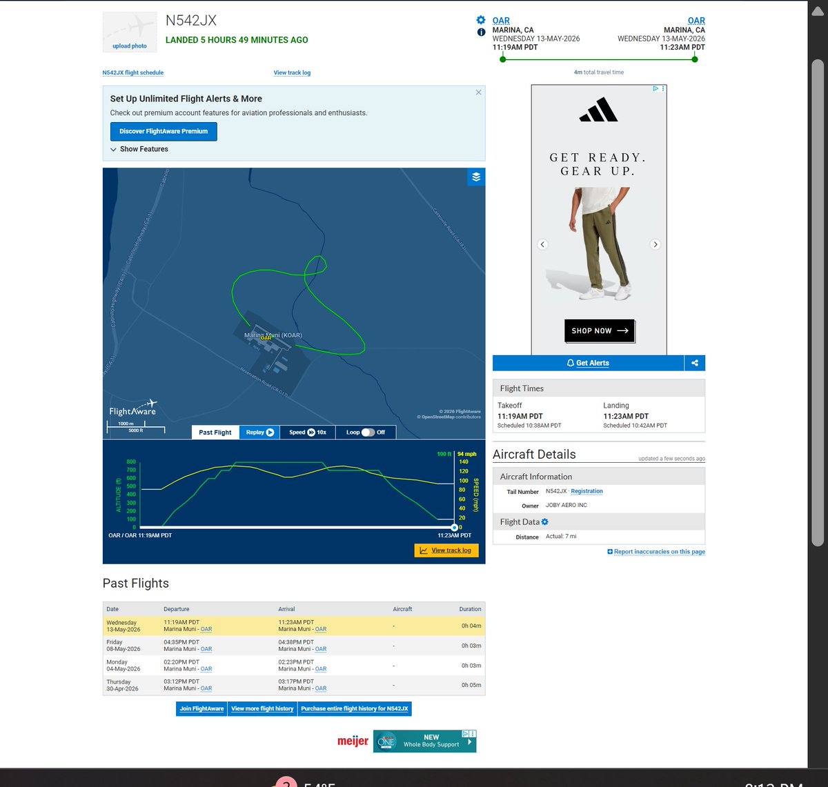 JobyWatchDog's tweet photo. 1st flight today for N542JX &amp; the 2nd overall flight at Marina for $JOBY. ✈️

$JOBY is the clear expert on piloted VTOL flights.

Vertically integrated ≠ commercial off-the-shelf (COTS)
🍎 vs 🍊

One is playing the long game, while the other is racing against the clock ⏰. https://t.co/LqLaamMkcD