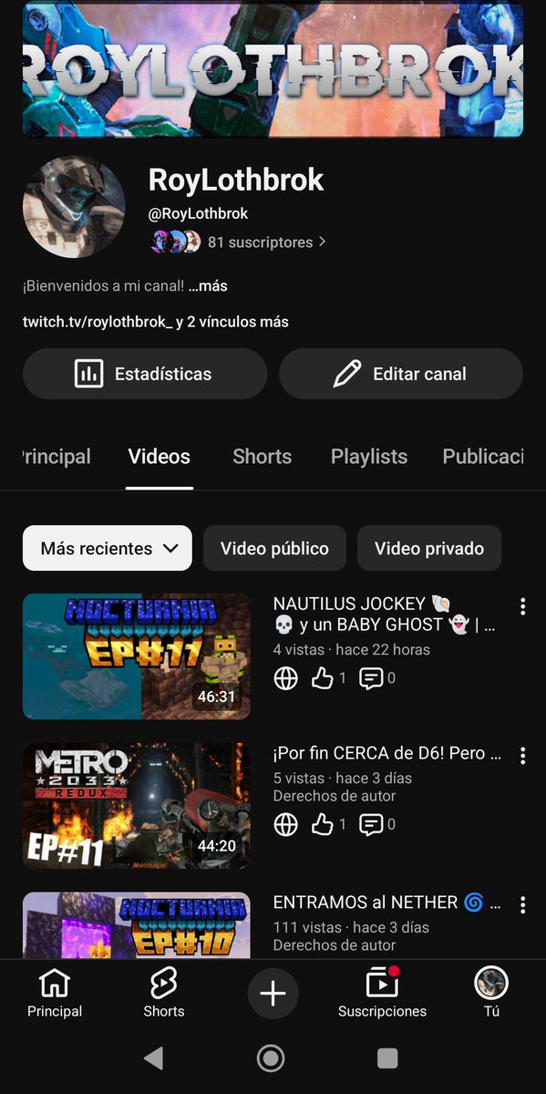 RoyLothbrok_'s tweet photo. 🎮 🔥 Busco animador/a para intro de <10s para mi canal de gaming (Minecraft, LoL, terror). Pago acordado. Portfolio + precio por DM. Adjunto captura de mi canal.✨
#AnimaciónGaming #IntroYoutube #Minecraft #BuscoAnimador #FreelanceGamer https://t.co/alfG91ZspU