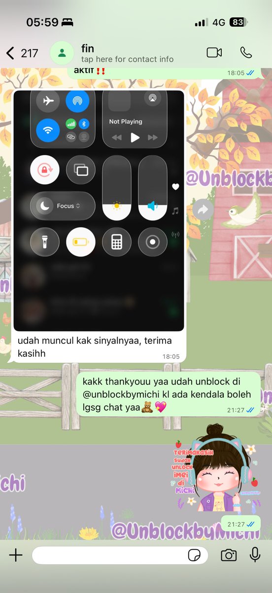 fireywork's tweet photo. aku kasih rekomendasi unblock imei only 100k-an cuma di ka michi yaa!😍
proses fast, full garansi dan bisa pay akhir✨
kontak dan testi disini yaaa

wa : https://t.co/1dXWjtxmi0
testi : https://t.co/WnuCHPcdo6 https://t.co/ULMCw4b0oi