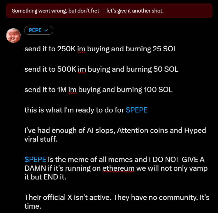 tekdevsolbro's tweet photo. $PEPE mode I'm gonna support YOU if YOU believe in this. https://t.co/197pKsJuwQ