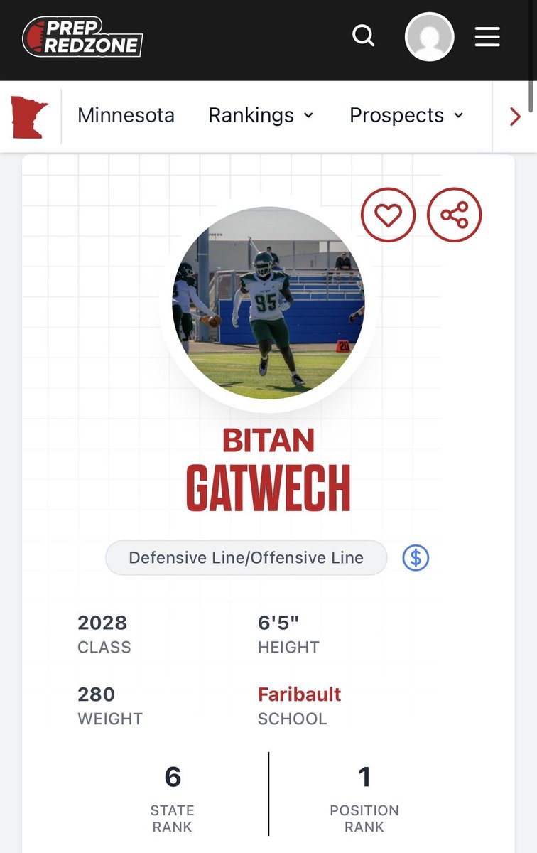 0bitan's tweet photo. I appreciate the ranking, Let’s work this season!! @PrepRedzoneMN @OJW_Scouting @fbo_football https://t.co/CbrdZ4haj7
