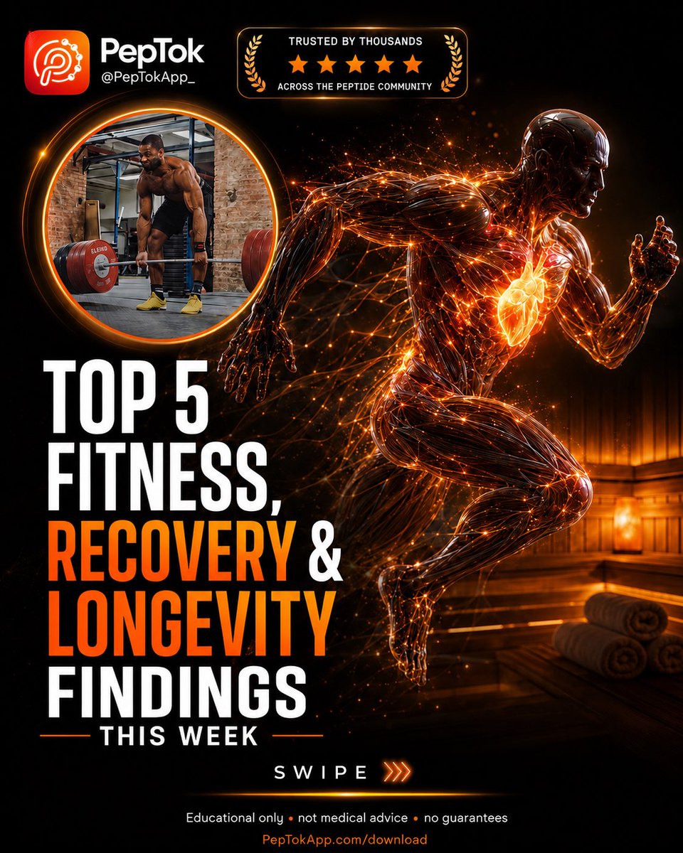 Peptok_'s tweet photo. Top 5 Longevity Findings This Week

Train smarter. Recover better. Stay informed.

Educational only. Not medical advice.

#PepTok #Longevity #Recovery #FitnessResearch #Biohacking https://t.co/4iDJapVg2k