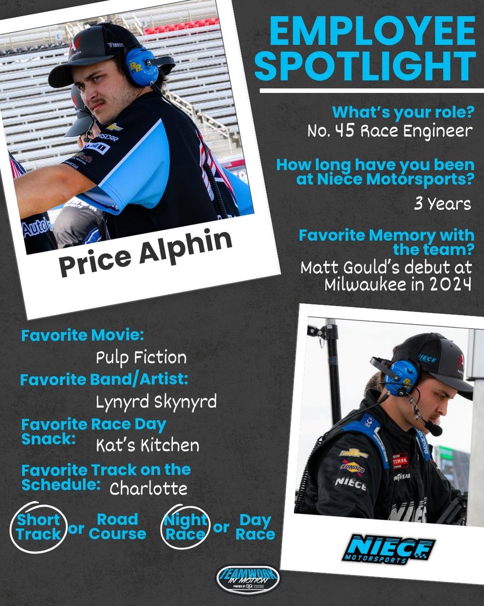 NieceMotorsport's tweet photo. Meet our Race Engineers sitting on top of the pit box each week 👋

Watch the second episode of #TeamworkInMotion here: https://t.co/Fi1zhIhFlf

#PressTheAttack | #TeamChevy https://t.co/OFFBVH7gyL