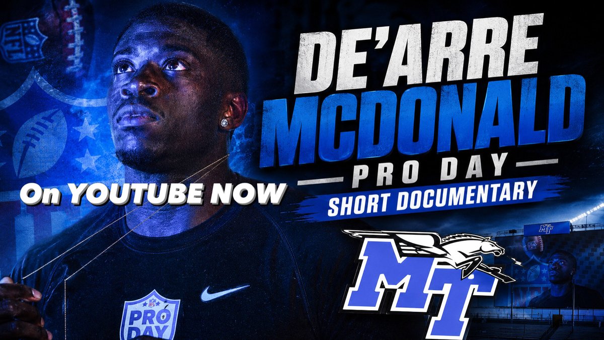 TripleThreat3D's tweet photo. 🎥 NOW LIVE: Triple Threat Sportscast followed DeArre McDonald all day through his Pro Day journey — home life, locker room access, family interviews &amp; the grind behind the dream. 🏈

Tap in on YouTube now! 📺
Powered by Triple Threat Sportscast #ProDay

https://t.co/ImphXTLC0J https://t.co/iLrgBVIKWv