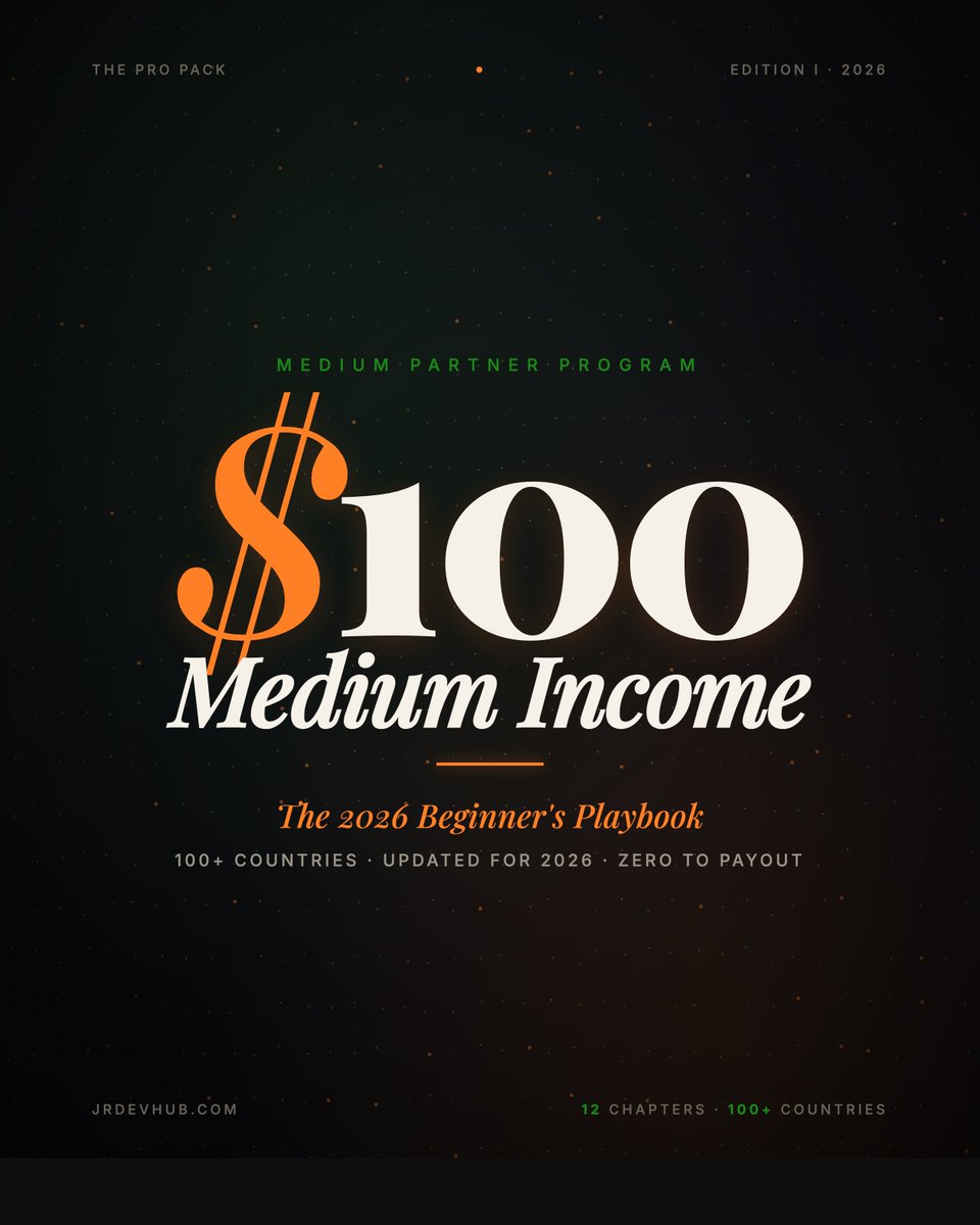 luffyselah's tweet photo. I wish I had this when I started writing on Medium.

A simple beginner’s playbook to help you reach your first $100 on Medium—without guessing what to write or how the platform works.

Medium Income 2026 — Beginner’s Playbook to Your First $100 👇
https://t.co/NZYWcErDip https://t.co/JSodXh9nlO