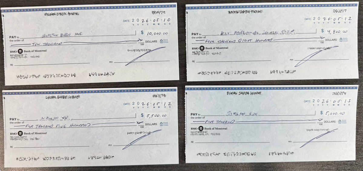 ZYJDSH's tweet photo. 又到了最开心的时间，又一波新支票💸已经收到了，我们会帮大家存进去！ 
许多Lender都选择让我们帮忙直接打入自己的账户，人在家中坐，钱就直接入账了。😌😌躺着赚钱的感觉也太好了，祝大家都早日躺赚成功哟~

#财富自由 #副业收入 #搞钱日记 #赚钱 #斜杠青年 #被动收入 #投资理财 #睡后收入 #收入多元化 #北美生活 #每周搞钱计划