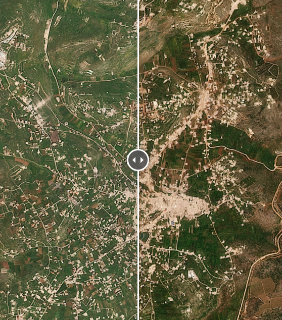 Csheels's tweet photo. While demolitions began before the April 16 ceasefire, really sweeping destruction kicked off after it was declared, Mohammad Bazzi, the mayor of Bint Jbeil, told NBC News. Around 1,500 residential buildings have been completely demolished, along with schools and mosques, he said.